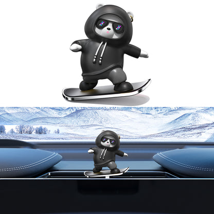 Car Decoration Ornament for Tesla Cute Skateboard Bear Car Interior Decoration Car Ornament Funny Gifts