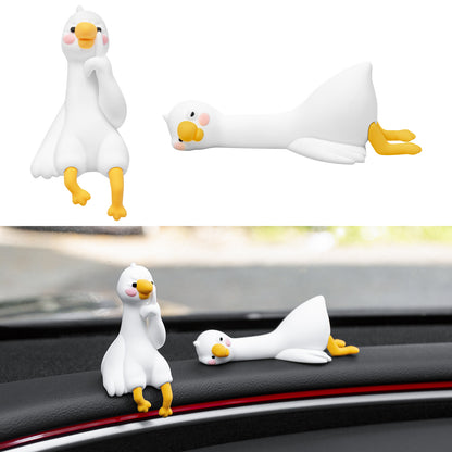 2PCS for Tesla Model Y 2026 Duck Mode Mini Dashboard Decoration Ornament Funny Decors Compatible with 2017-2026 Tesla Model 3 and New Model Y Juniper Interior Accessories