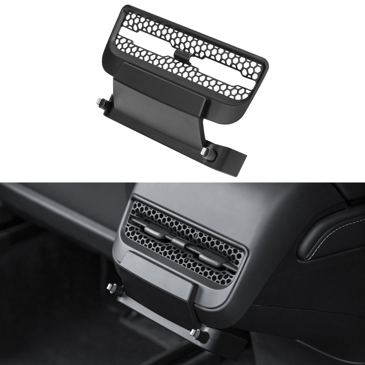 Backseat Air Vents Cover USB Hub for 2021-2024 Tesla Model Y Accessories