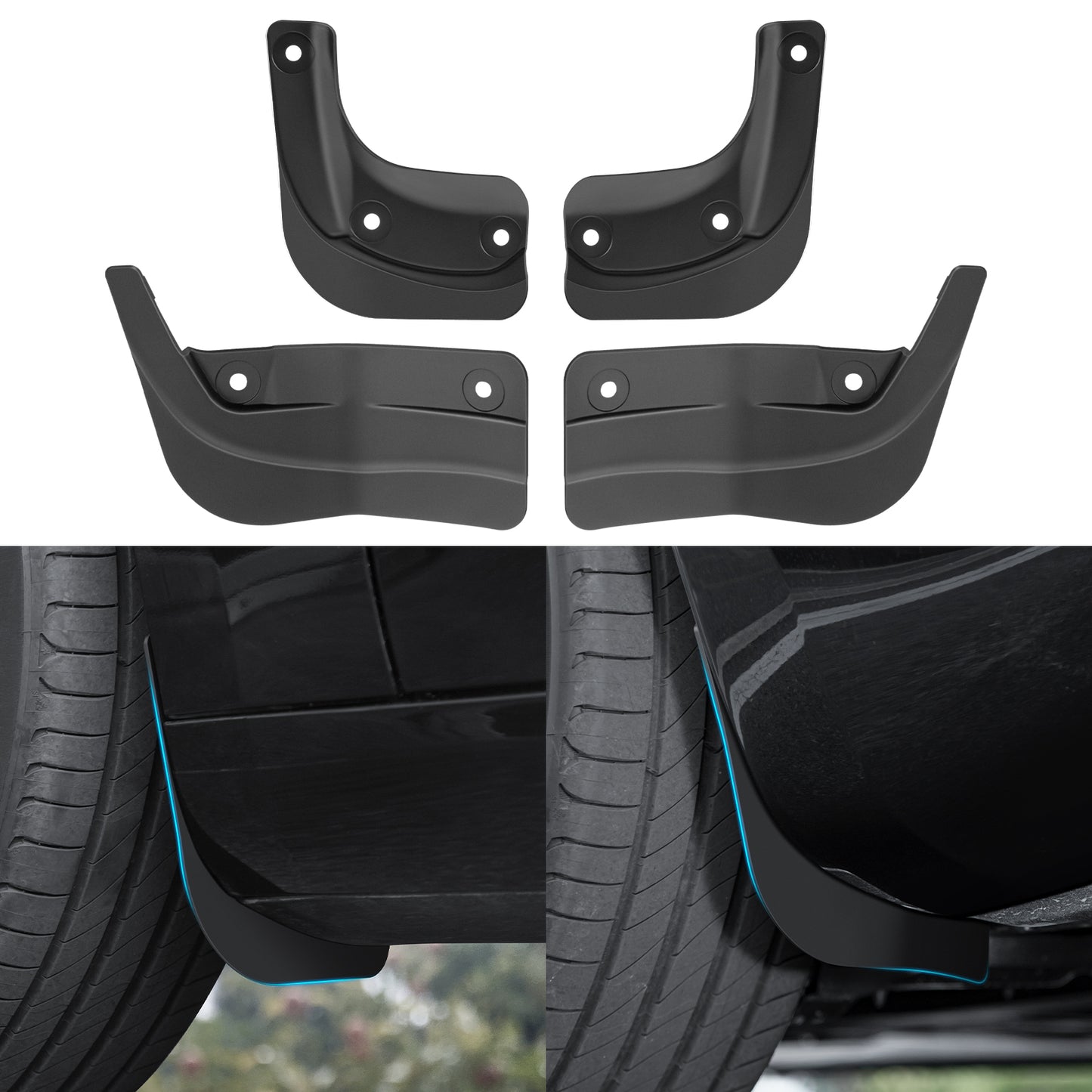 Upgraded Mud Flaps Flexible Mud Guards for 2024 Model 3 Highland(Set of 4)