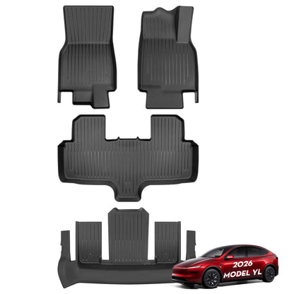 KUNIST 4PCS TPE Floor Mats for Tesla Model YL 2026 All Weather Floor Liners Full Set