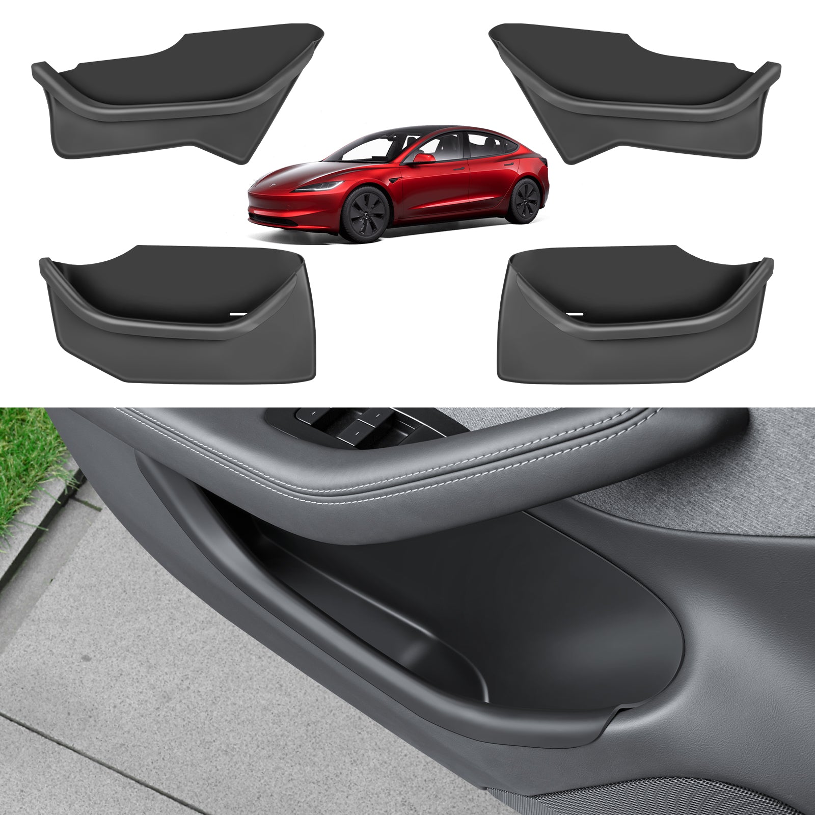 4PCS Door Side Storage Box for 2024 Tesla Model 3 Highland Accessories ...