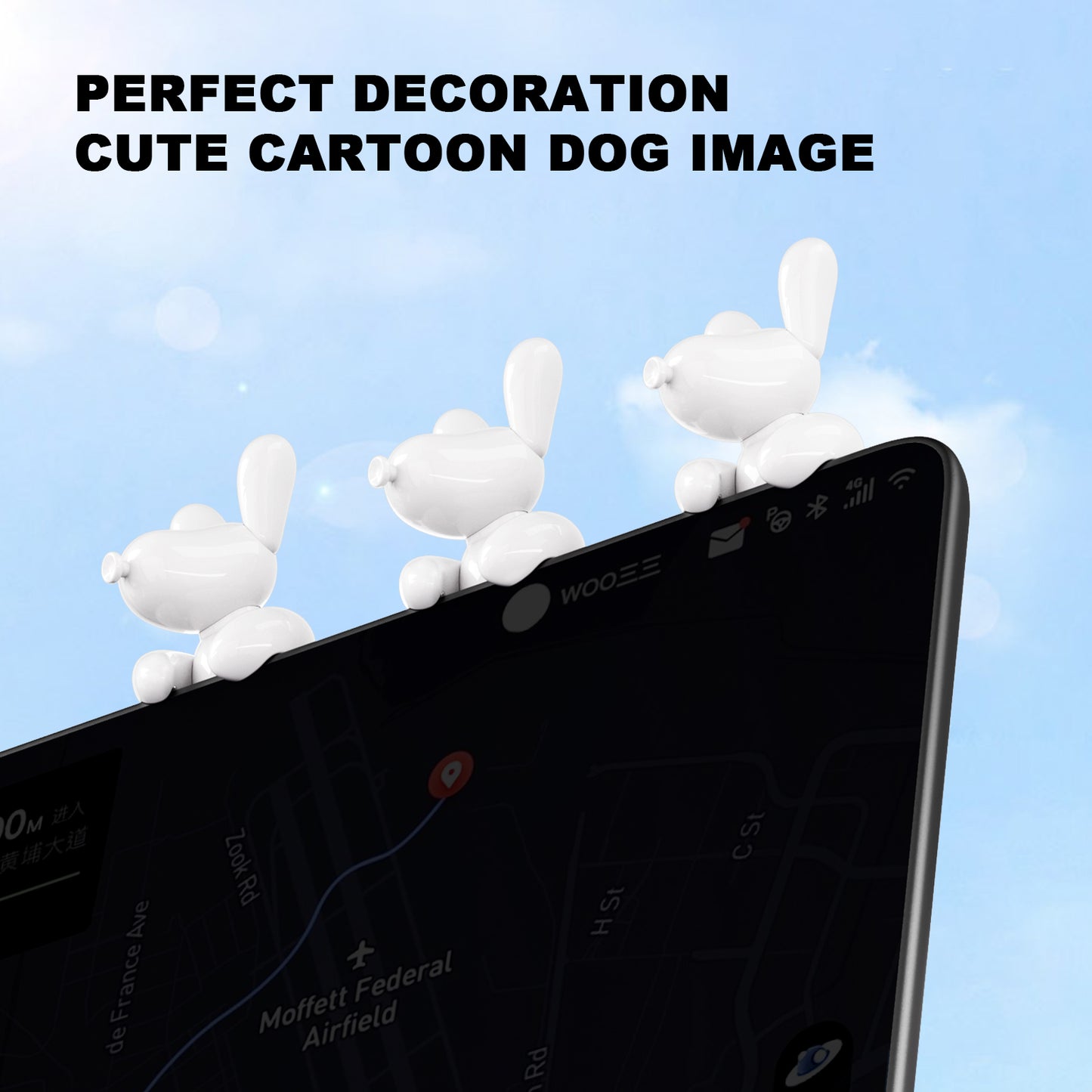 Dog Mode Mini Screen Decoration Ornament Funny Decors Compatible with 2017-2024 Tesla Model 3 and Model Y Interior Accessories