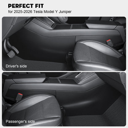 4PCS Center Console Side Anti-Kick Mats for Tesla Model Y 2025-2026 Juniper Waterproof & Dust Resistant Protector Cover