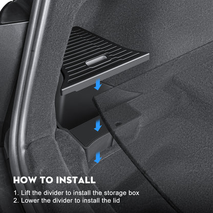 2PCS Rear Trunk Storage Bins with Lids for Tesla 2025-2026 New Model Y Juniper 5 Seater Accessories