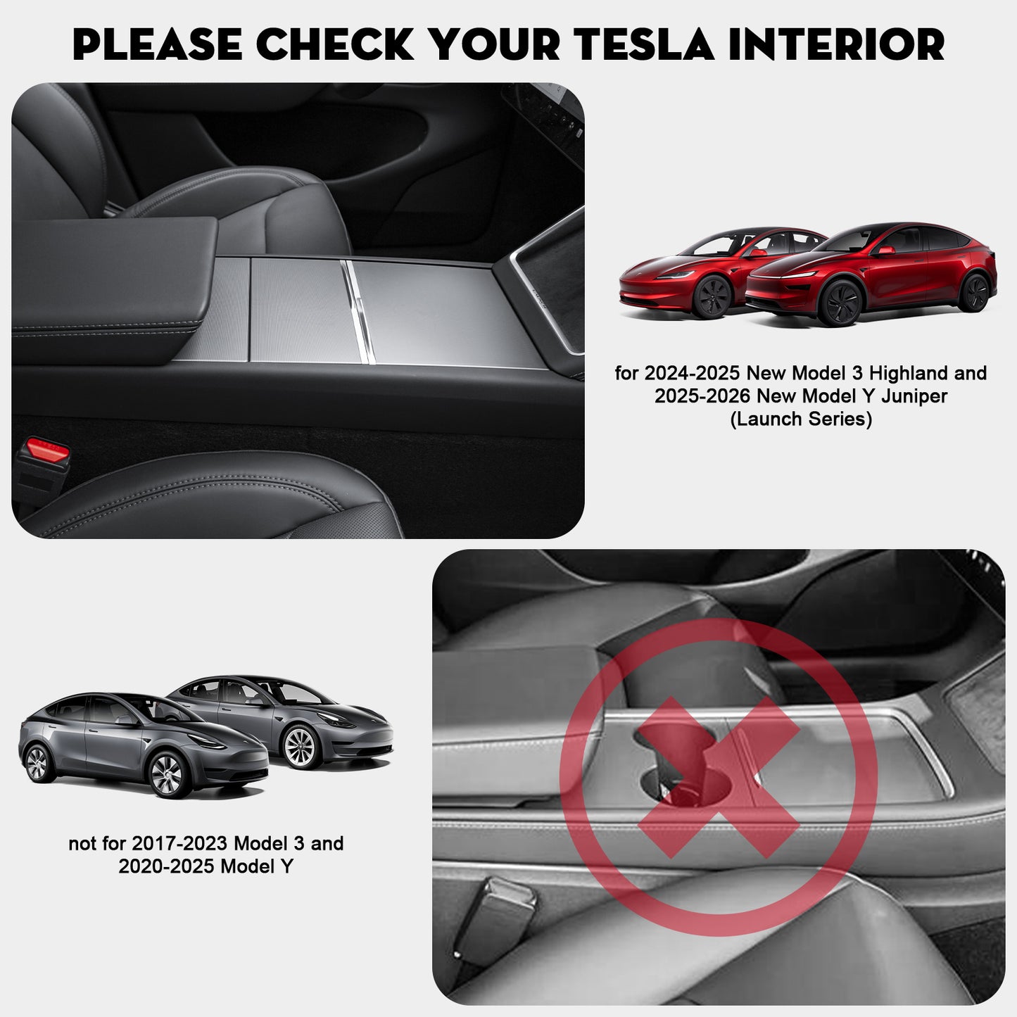 Center Console Organizer Storage Box for 2024-2025 Tesla Model 3 Highland and 2025-2026 New Model Y Juniper Accessories