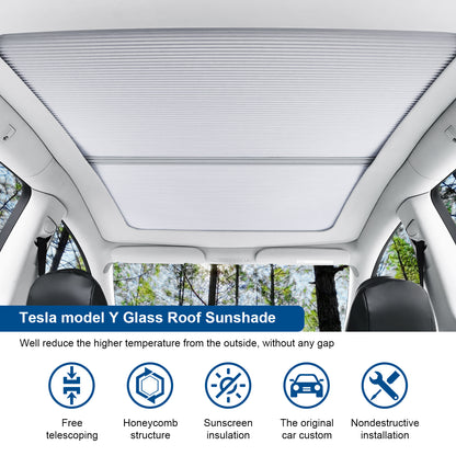 Retractable Sunshade Compatible with 2020-2023 Tesla Model Y & Model 3