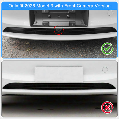 Grille Mesh Inserts for New 2026 Tesla Model 3 Highland with Front Camera Version Front Air Inlet Vent Grille Cover Replacement for Tesla Model 3 2026 Accessories (Not Fit Model 3 Performance)