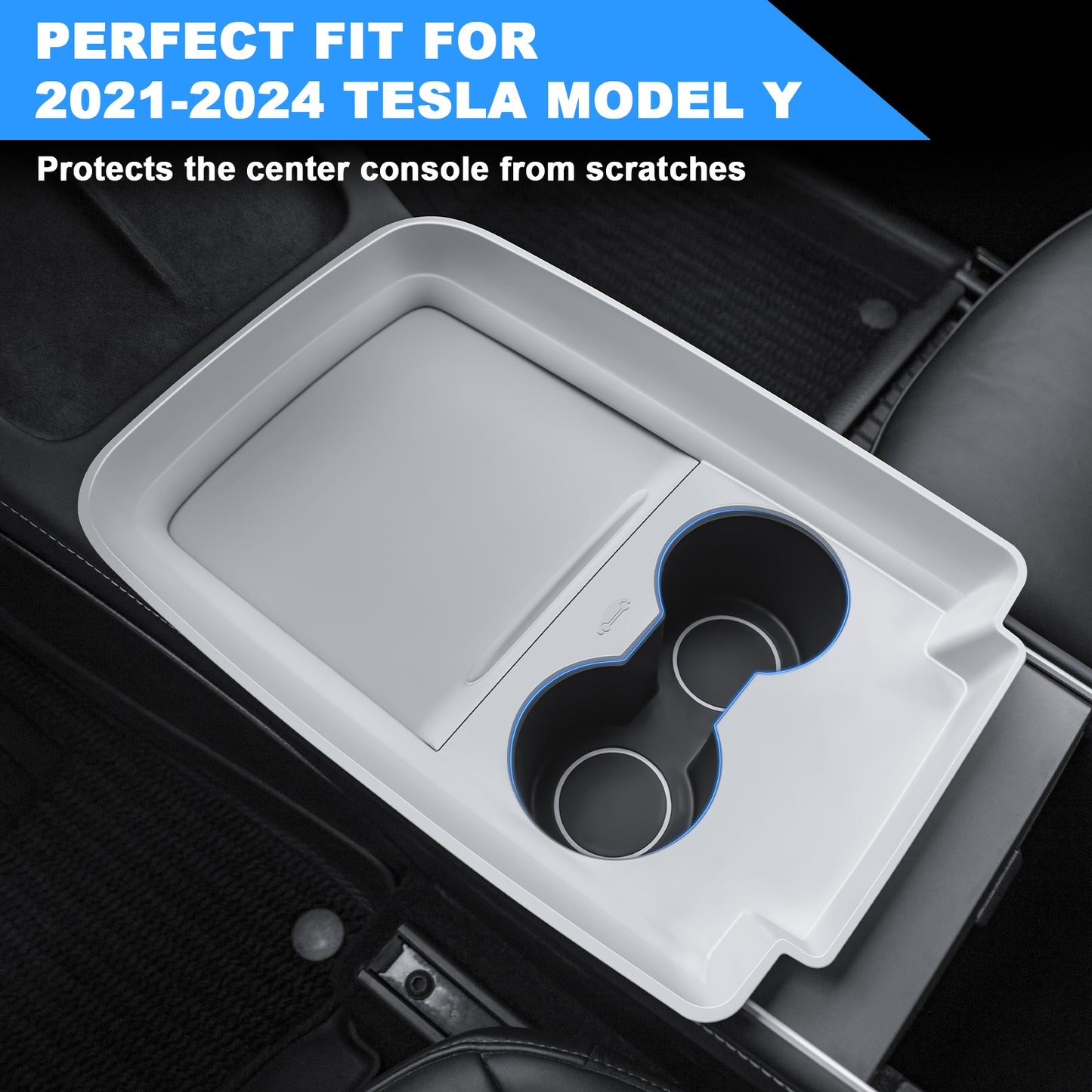 Center Console Wrap Cover Organizer Tray Compatible with Tesla 2021-2024 Model Y Interior Accessories