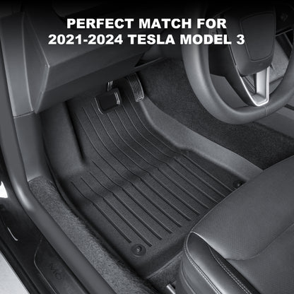 3D Full TPE Floor Liner All-Weather Floor Mat for Tesla Model 3 2021-2024 Accessories(5 Seats)