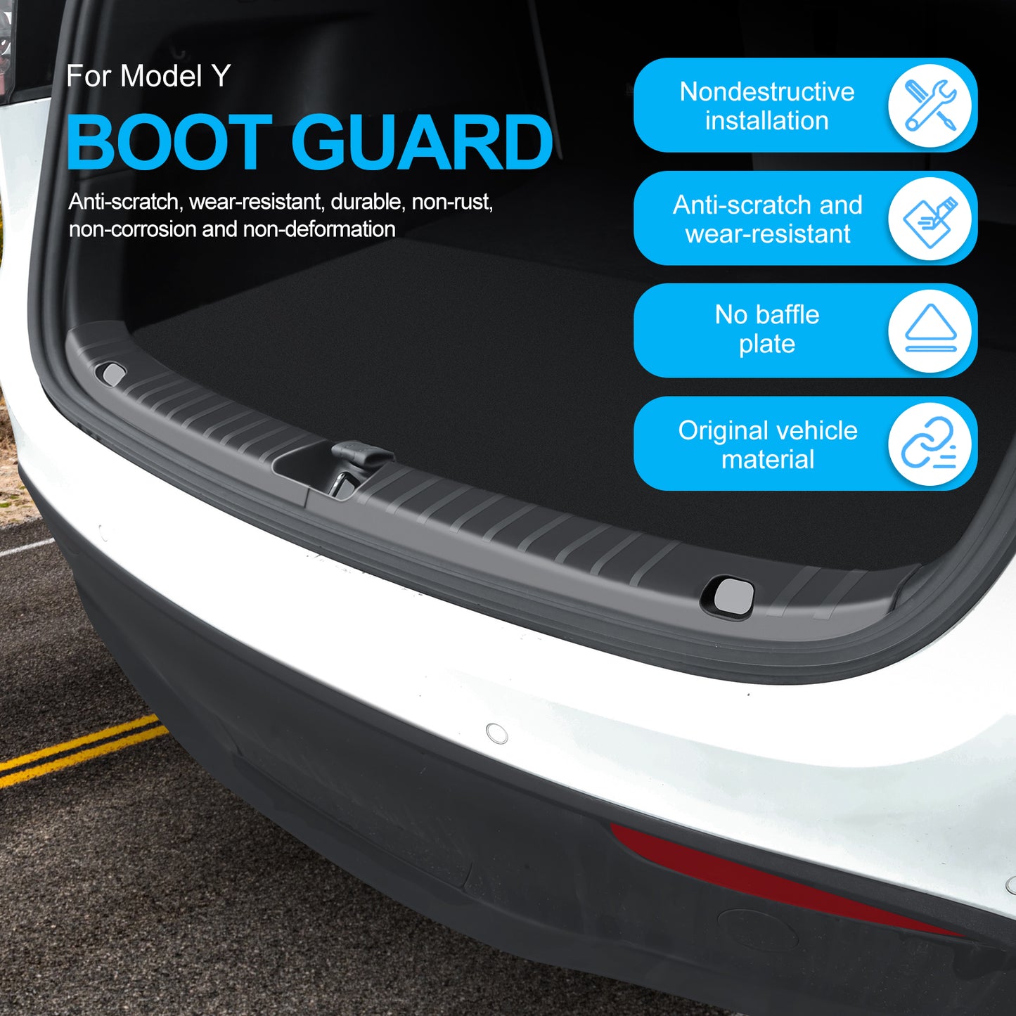 2PCS Rear Bumper Guard for Tesla Model Y Accessories 2020 2021 2022 2023