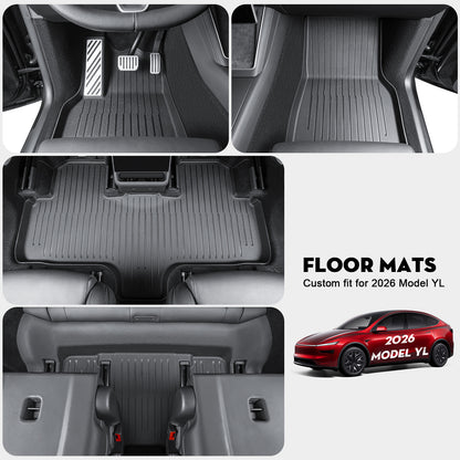 KUNIST 4PCS TPE Floor Mats for Tesla Model YL 2026 All Weather Floor Liners Full Set