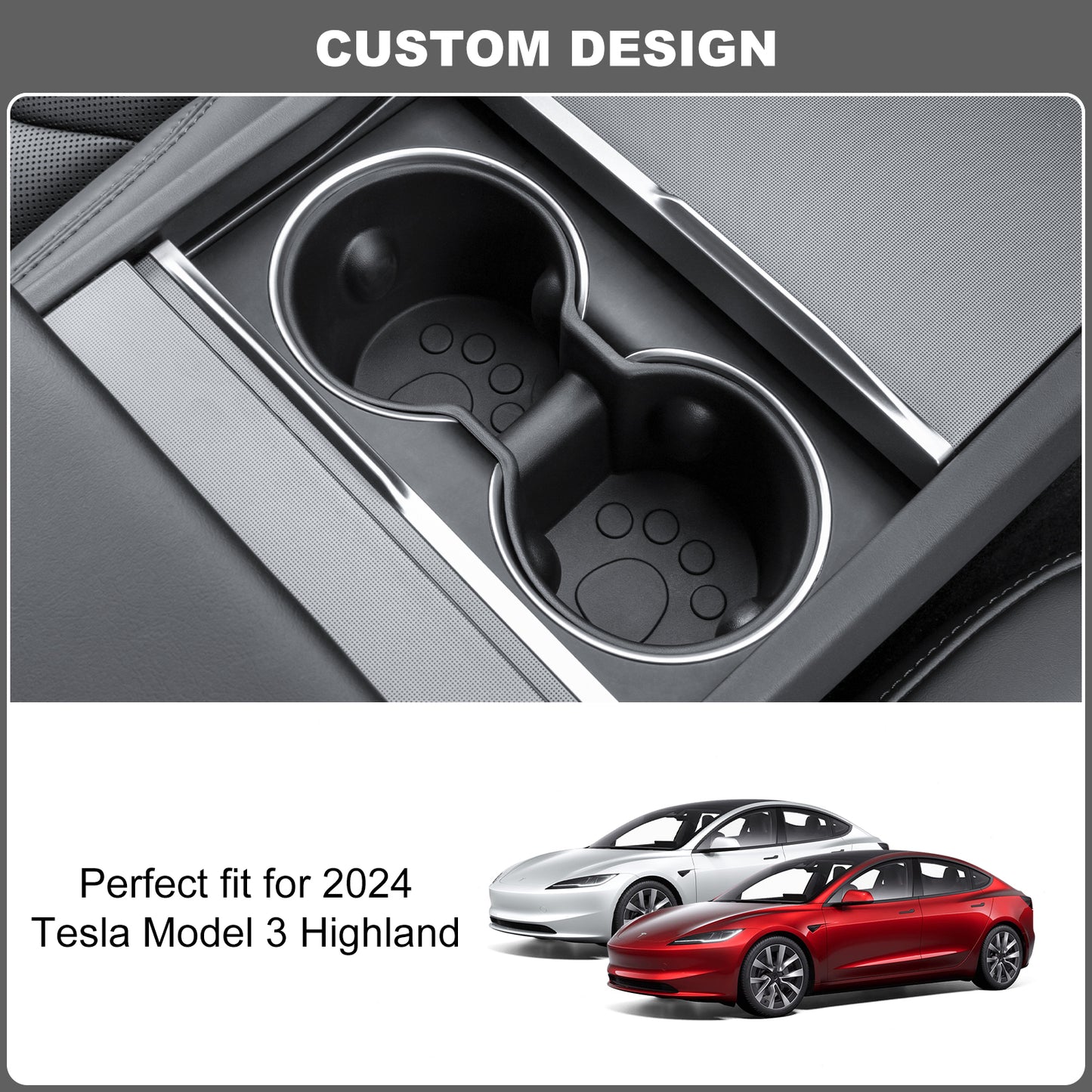 Cup Holder Insert for 2024 Tesla Model 3 Highland Accessories