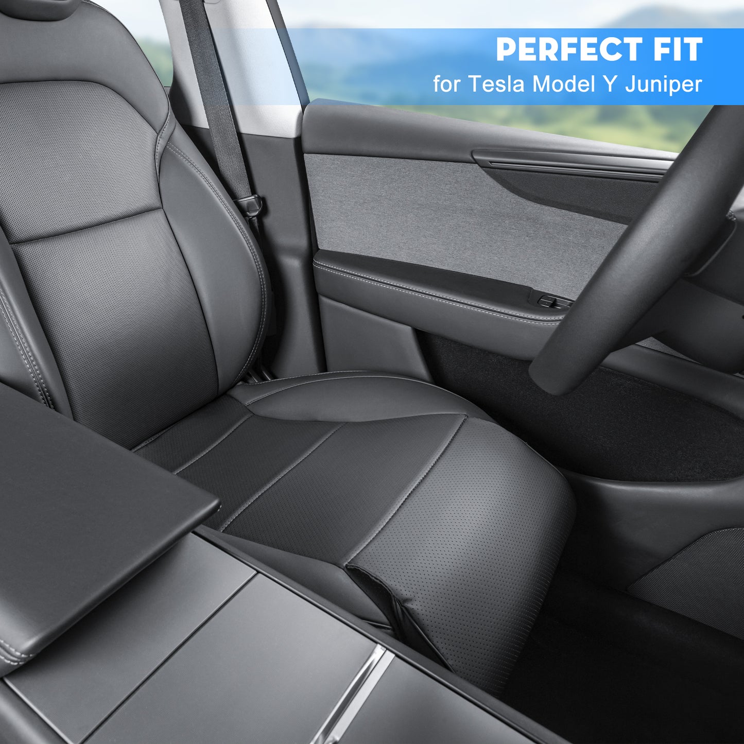 Car Seat Covers for New 2025-2026 Tesla Model Y Juniper Accessories Full Coverage Waterproof Breathable Comfortable Leather