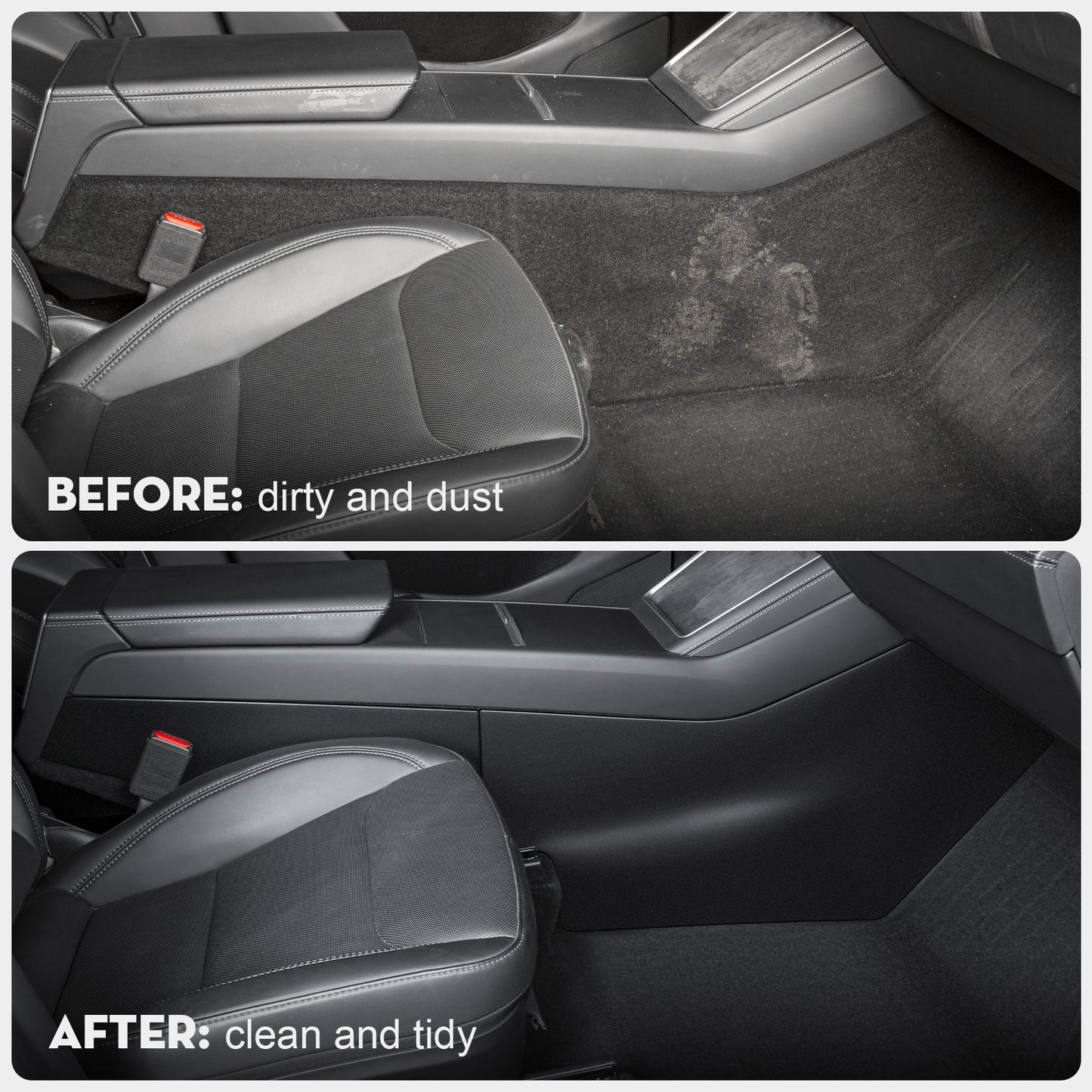 4PCS Center Console Side Anti-Kick Mats for Tesla Model Y 2025-2026 Juniper Waterproof & Dust Resistant Protector Cover