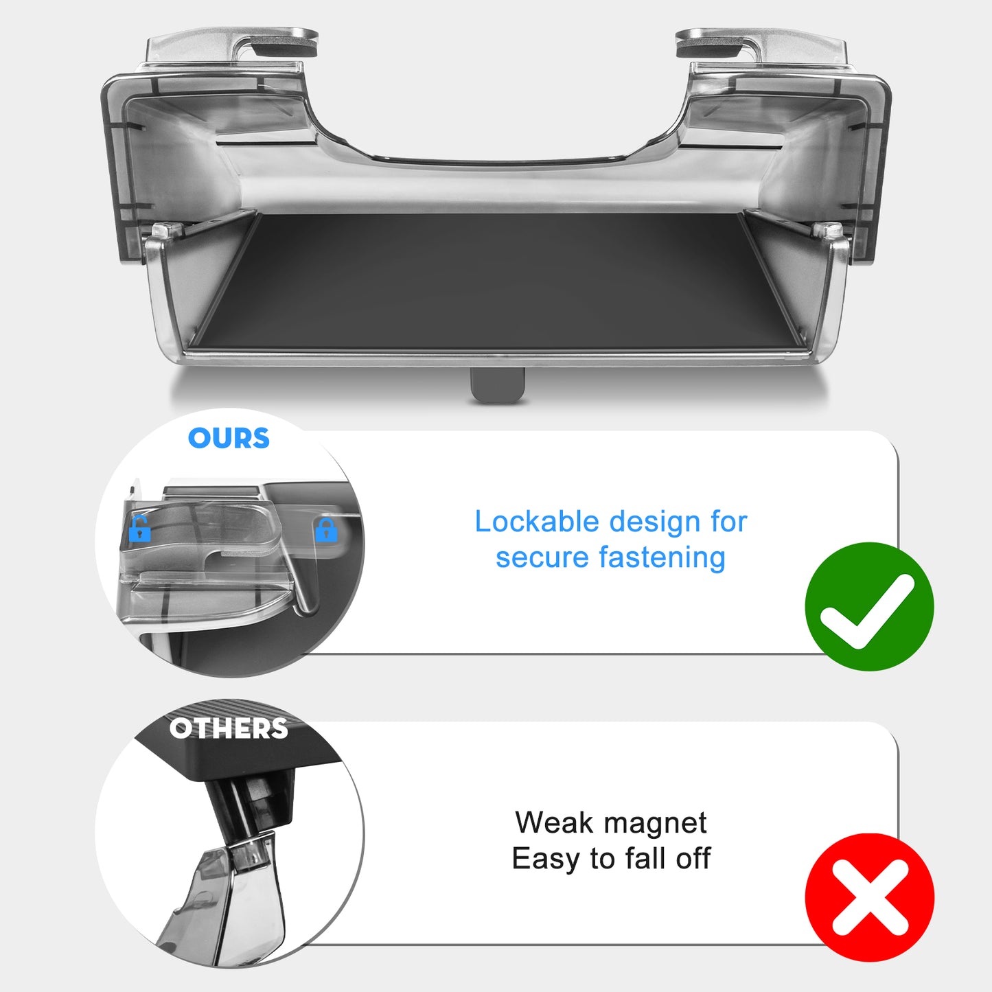 Under Screen Storage Organizer Box [Retractable & Tool-Free] with Behind Screen Tissue Holder Compatible with Tesla 2025-2026 Model Y Juniper and 2024-2025 Model 3 Highland Accessories