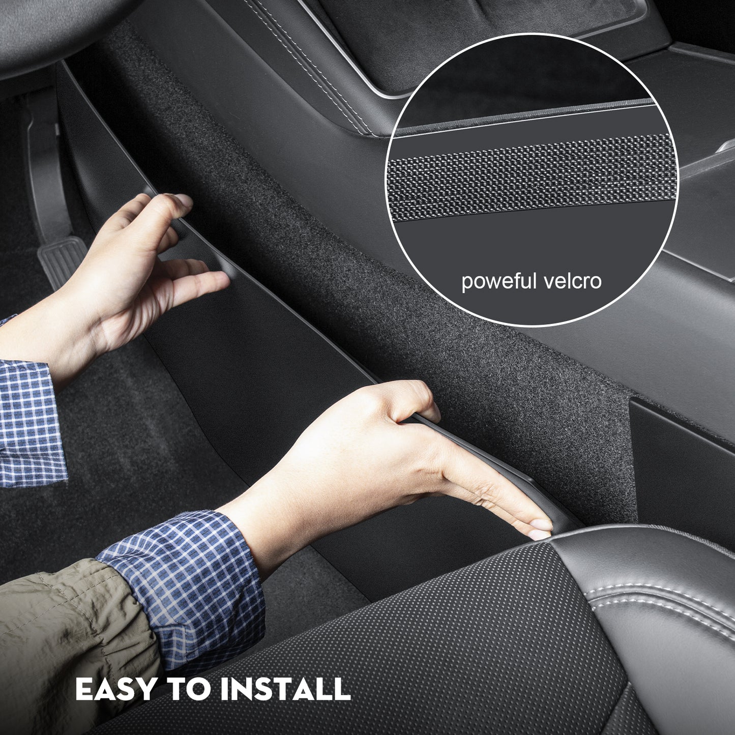 4PCS Center Console Side Anti-Kick Mats for Tesla Model Y 2025-2026 Juniper Waterproof & Dust Resistant Protector Cover