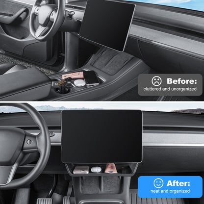 Upgrade Under Screen Storage Box for 2021-2023 Tesla Model 3 and 2021-2024 Model Y Accessories