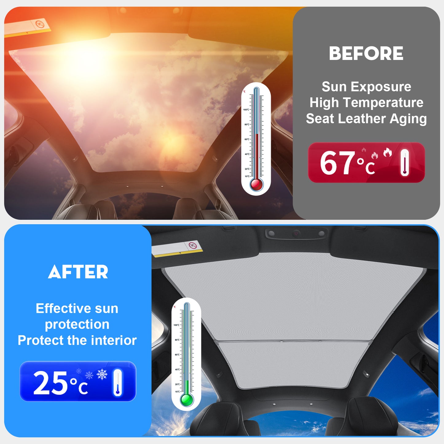 Roof Sunshade for Tesla Model YL 2026, Upgraded [Sag-Free] Sunroof Shade Roof Sun Shades for New Model YL Accessories [Heat Insulation/Reflection] 16Pcs