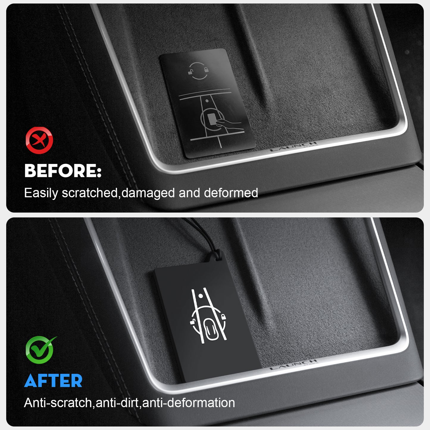 2PCS Key Card Holder for New Model Y Juniper Silicone Key Protector Case Cover Keychain for 2025-2026 Tesla Model Y Juniper Accessories