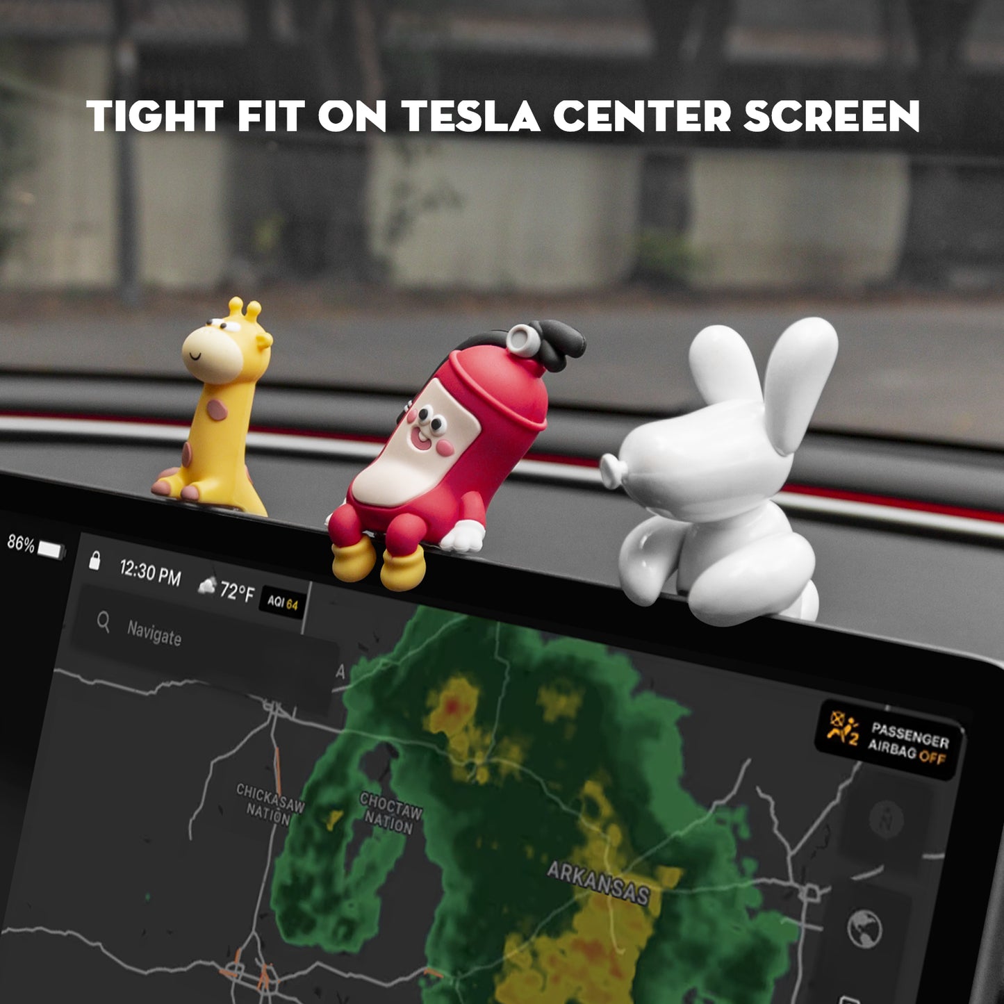 KUNIST 3PCS for Tesla Model Y 2026 Dog Mode Mini Screen Decoration Ornament Funny Decors Compatible with 2017-2026 Tesla Model 3 and New Model Y Juniper Accessories