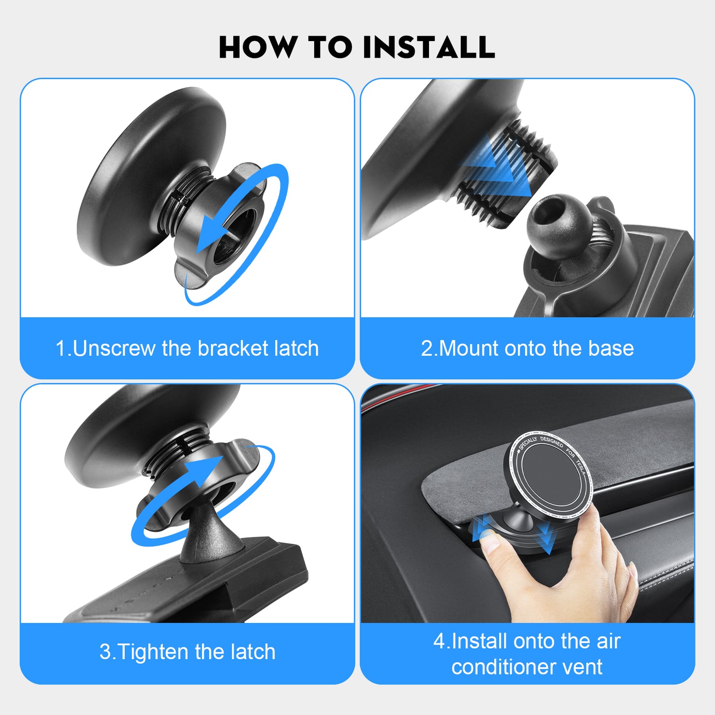 Car Phone Mount for Tesla New Model Y Juniper 2026 Mag-Safe Dashboard Phone Holder for 2024-2025 Model 3 Highland Accessories for iPhone 17/16/15 and Galaxy