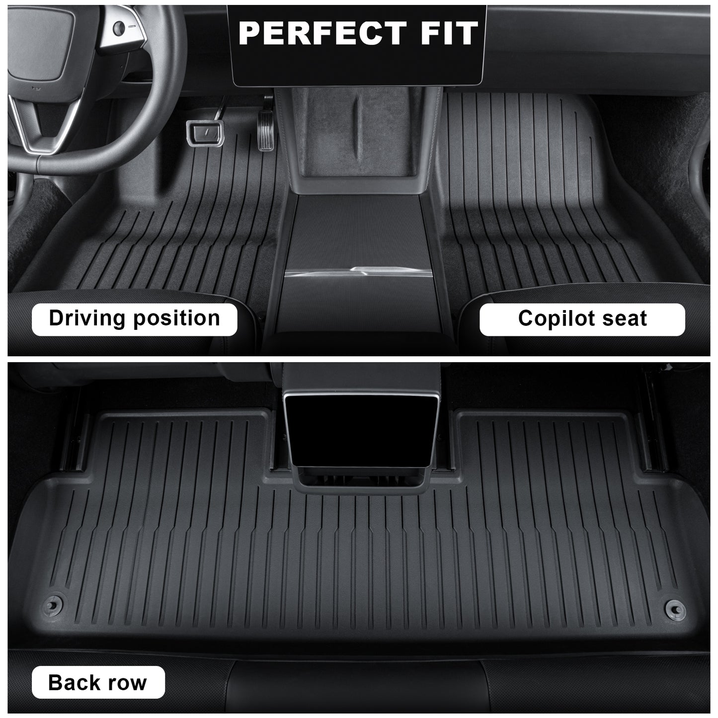 3D Full TPE Floor Liner All-Weather Floor Mat for Tesla Model 3 2021-2024 Accessories(5 Seats)