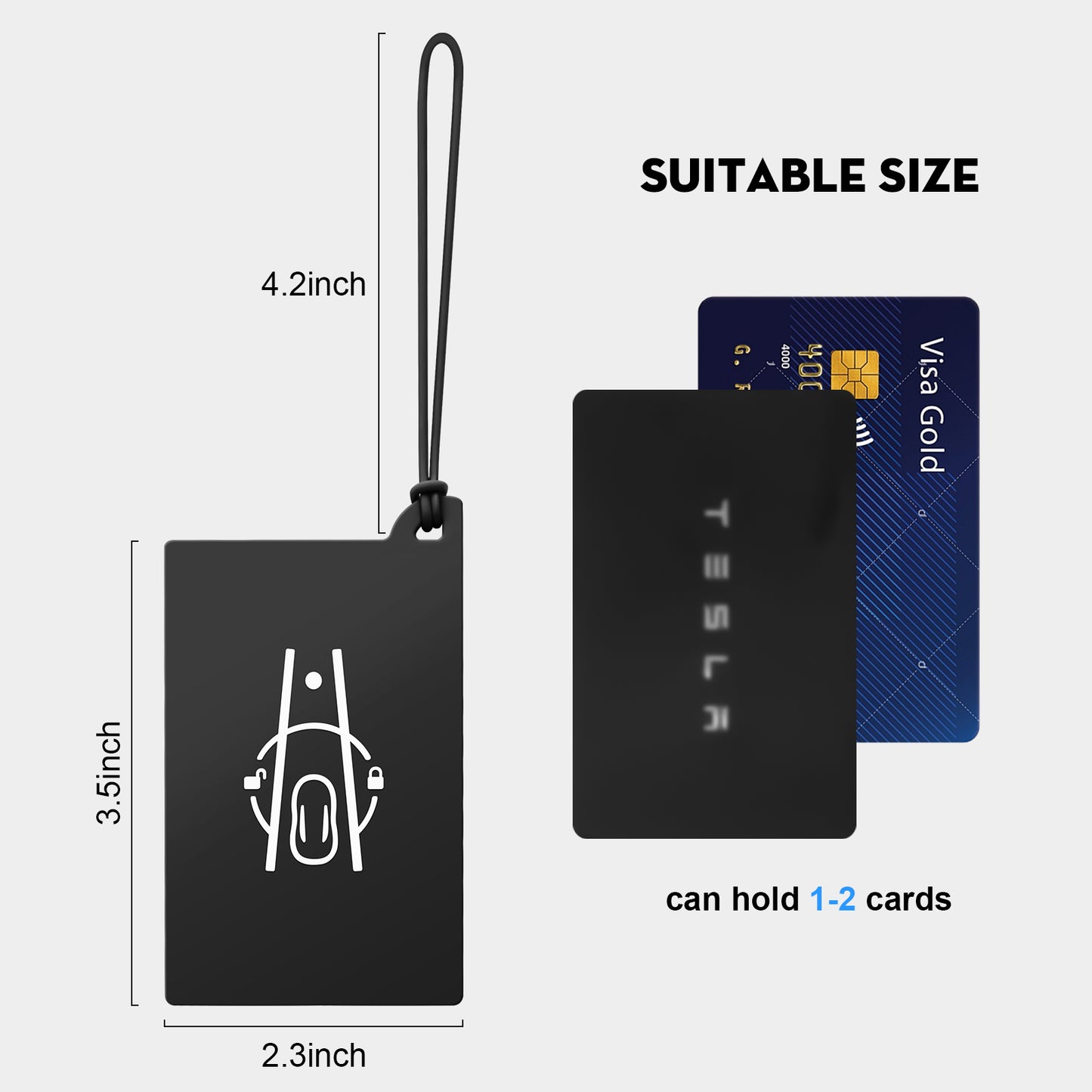 2PCS Key Card Holder for New Model Y Juniper Silicone Key Protector Case Cover Keychain for 2025-2026 Tesla Model Y Juniper Accessories