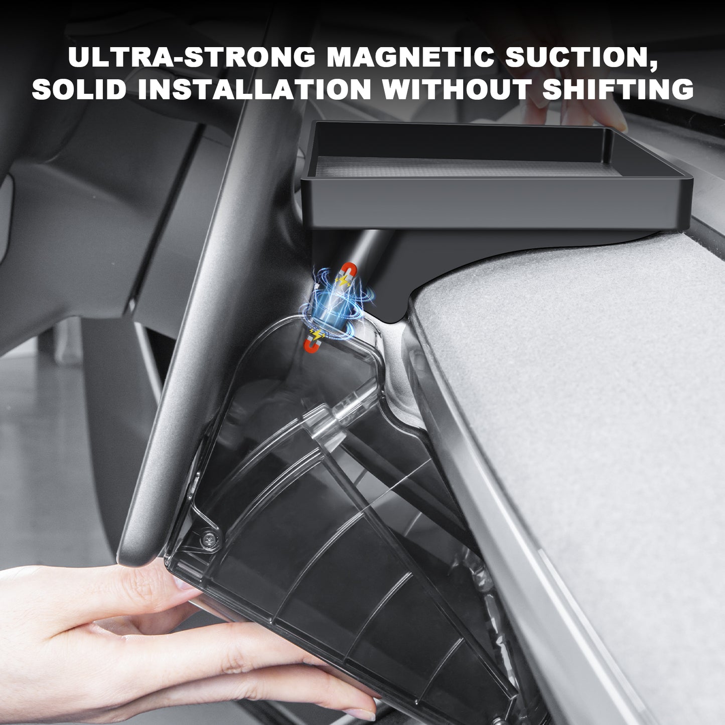 Upgrade Magnetic Under Screen Storage Box for 2021-2024 Tesla Model Y Accessories