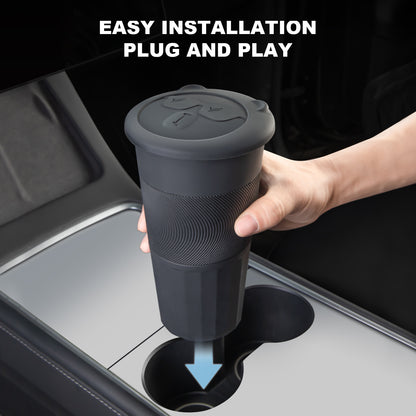 Center Console Trash Can with Lid for 2024-2017 Tesla Model 3/Y Accessories