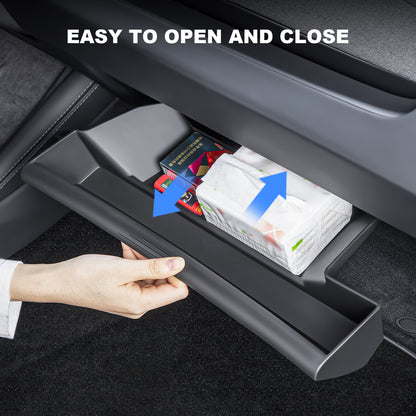 Compatible with Tesla Model 3 Highland 2024 Glove Box Storage Box Drawer Organizer Interior Accessories TPE Tray