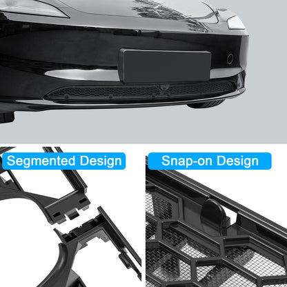 Grille Mesh Inserts for New 2026 Tesla Model 3 Highland with Front Camera Version Front Air Inlet Vent Grille Cover Replacement for Tesla Model 3 2026 Accessories (Not Fit Model 3 Performance)