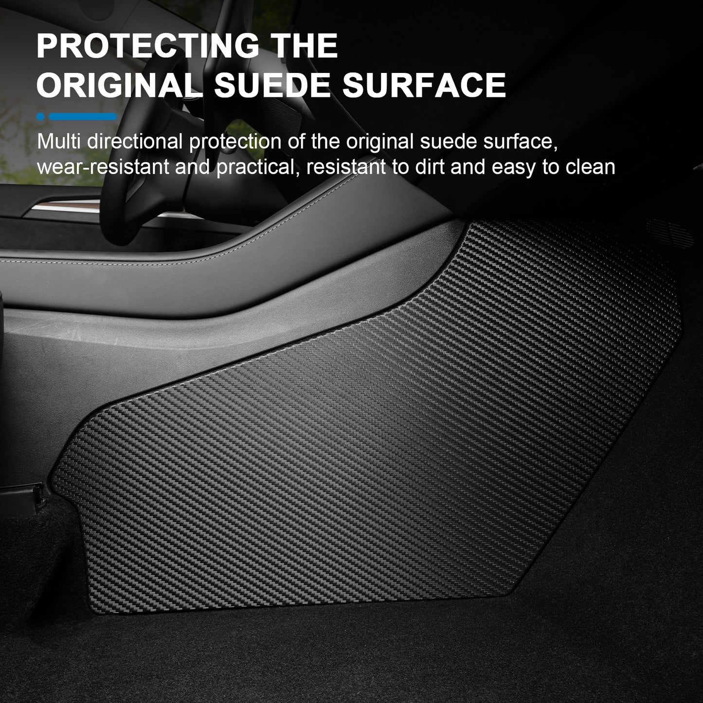 2PCS Central Control Side Anti-Kick Mat for Tesla Model Y or Tesla Model 3 Accessories