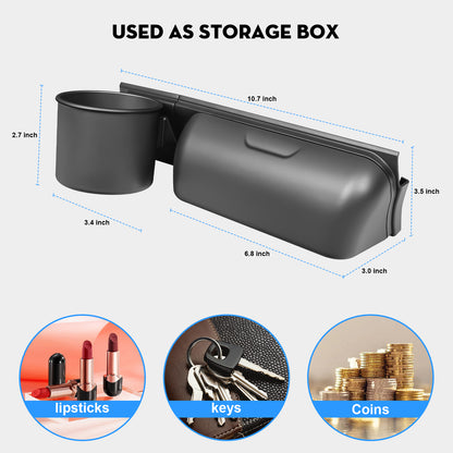 2 in 1 Sunglasses Holder Eyeglass Storage Box Dashboard Organizer with Cup Holder for 2025-2026 Tesla Model Y Juniper Interior Accessories