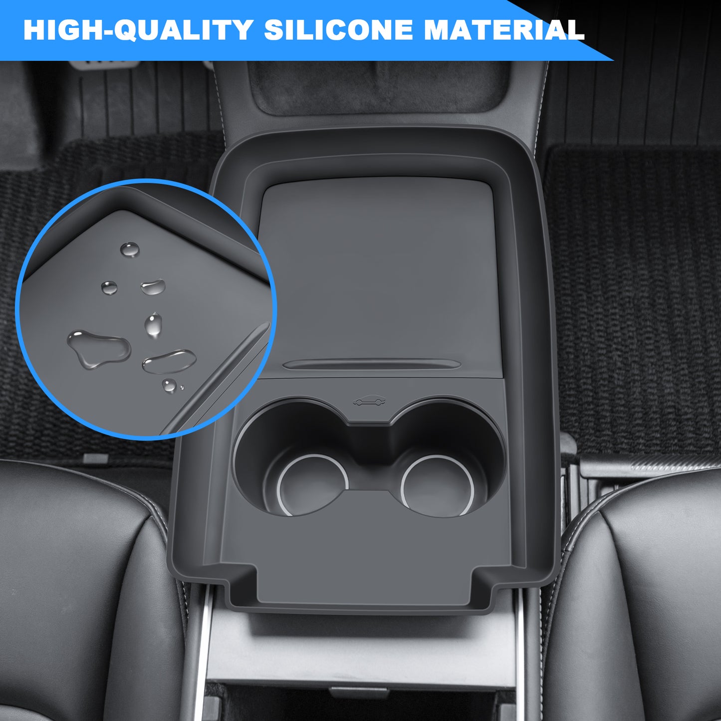 Center Console Wrap Cover Organizer Tray Compatible with Tesla 2021-2024 Model Y Interior Accessories