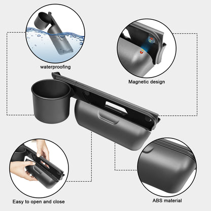 2 in 1 Sunglasses Holder Eyeglass Storage Box Dashboard Organizer with Cup Holder for 2025-2026 Tesla Model Y Juniper Interior Accessories