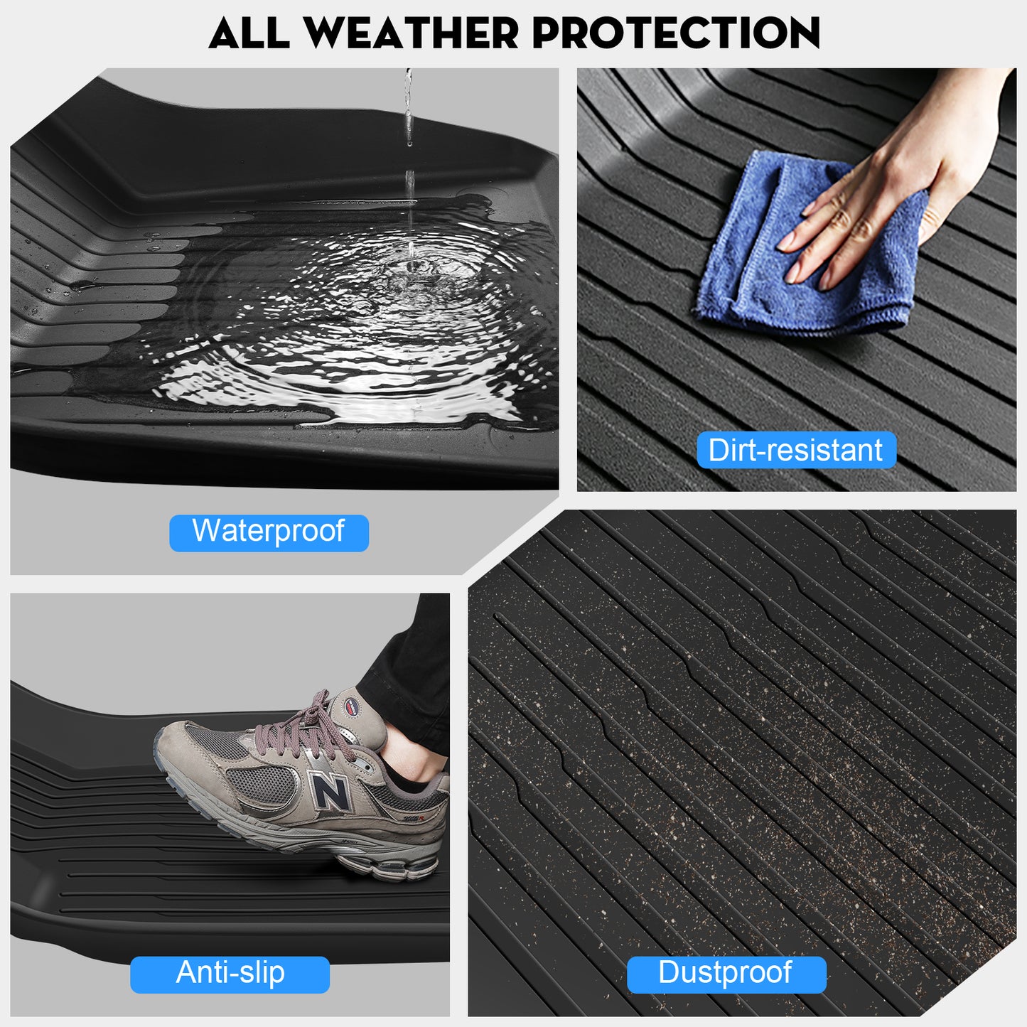 KUNIST 4PCS TPE Floor Mats for Tesla Model YL 2026 All Weather Floor Liners Full Set