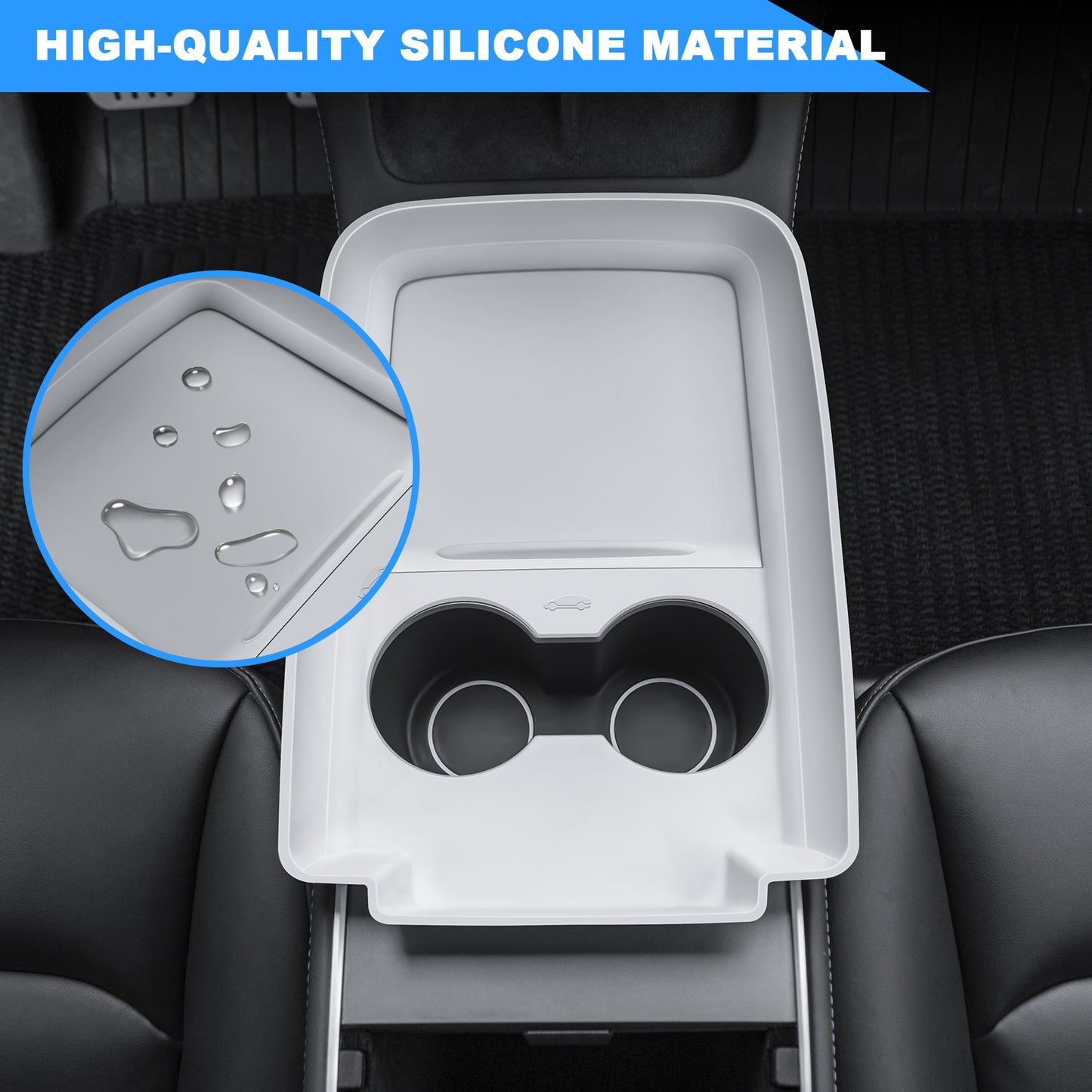 Center Console Wrap Cover Organizer Tray Compatible with Tesla 2021-2024 Model Y Interior Accessories