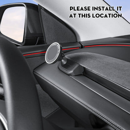 Car Phone Mount for Tesla New Model Y Juniper 2026 Mag-Safe Dashboard Phone Holder for 2024-2025 Model 3 Highland Accessories for iPhone 17/16/15 and Galaxy