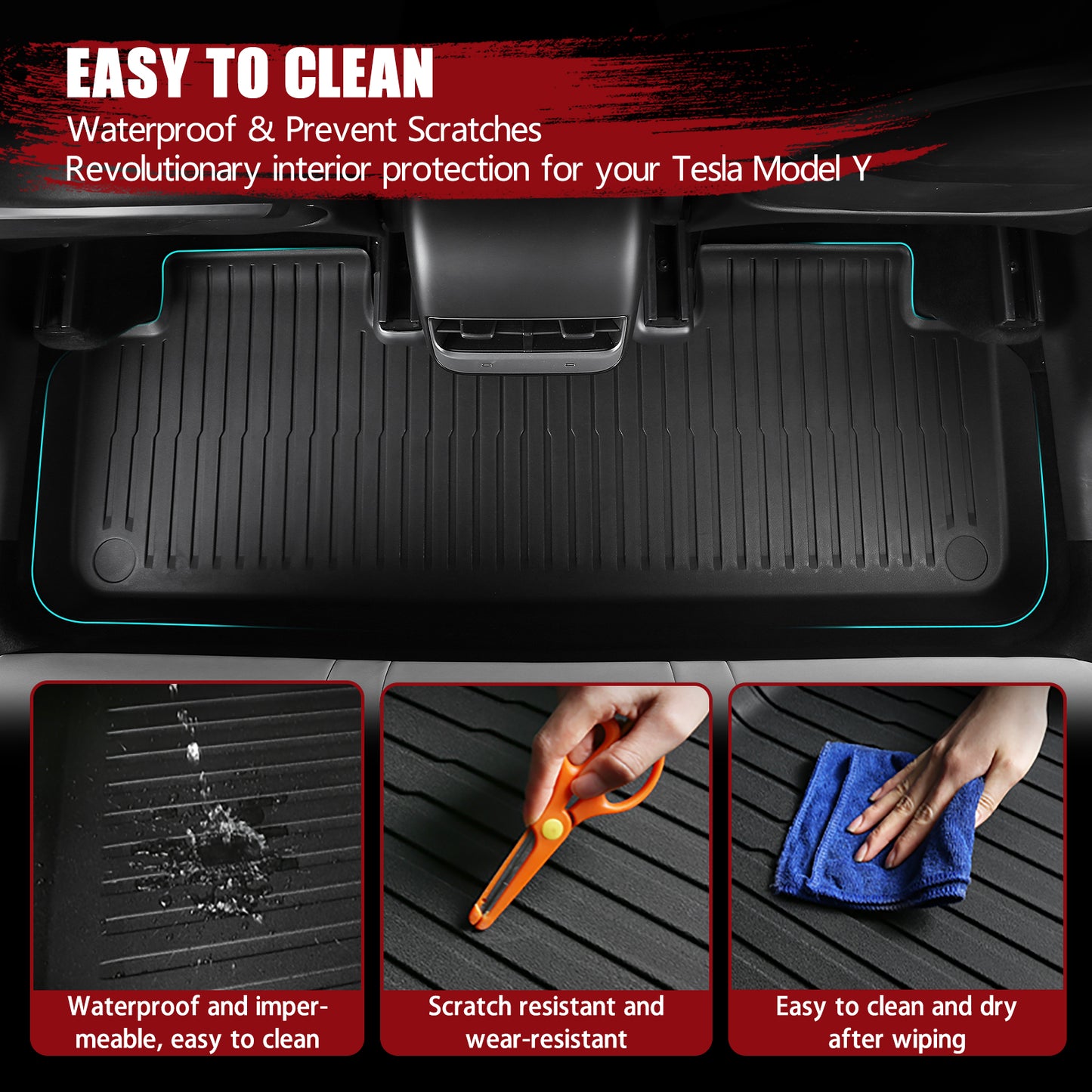 All-Weather TPE Floor Liner Compatible for Tesla Model 3 2021-2023