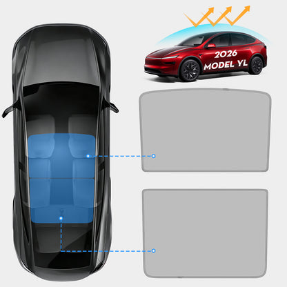 Roof Sunshade for Tesla Model YL 2026, Upgraded [Sag-Free] Sunroof Shade Roof Sun Shades for New Model YL Accessories [Heat Insulation/Reflection] 16Pcs
