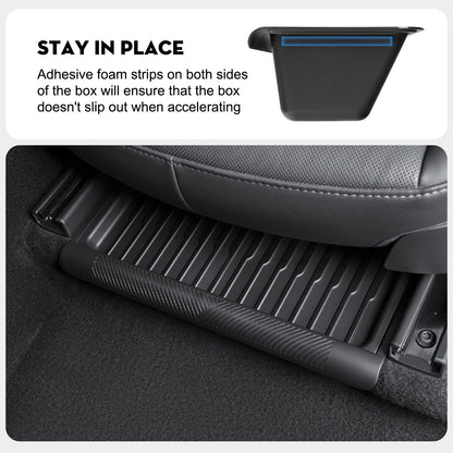 2PCS 2025-2026 Model Y Juniper Under Seat Storage Box,Hidden Organizer Tray Underseat Bins with Lid Cover