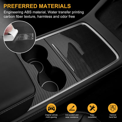 Carbon Fiber Console Cover for Tesla Model 3 Y Accessories