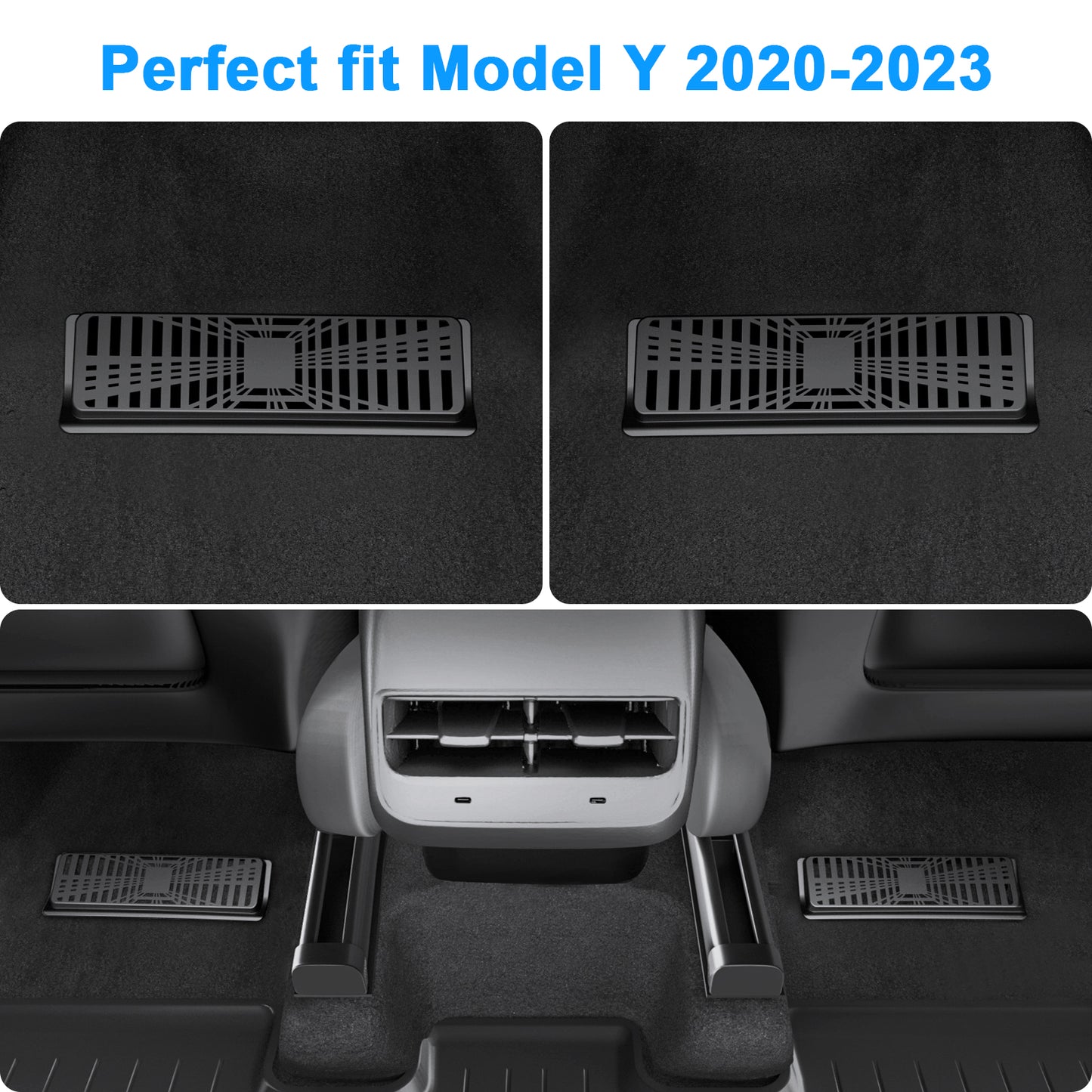 2PCS Backseat Air Vent Cover for Tesla Model Y 2024-2021 Accessories(2024 Model Y made in German factories don't fit)