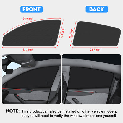 4PCS Window Shades for New Tesla Model Y Juniper 2026 [Static Cling] Sun Protection Side Window Sunhades Shield Privacy Covers for Tesla Model Y 2020-2026 Accessories