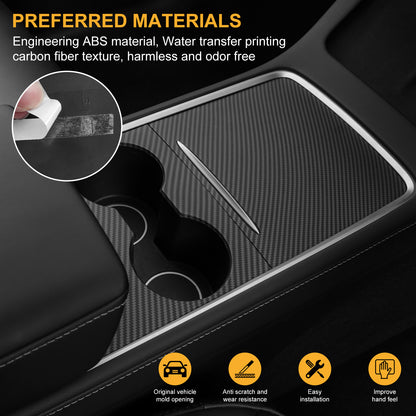 Carbon Fiber Console Cover for Tesla Model 3 Y Accessories