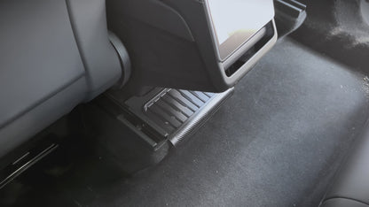 Backseat Trash Can Organizer TPE Storage Box with Anti-Slip Lid Cover Underseat Storage Tray for 2025-2026 Tesla Model Y Juniper Accessories