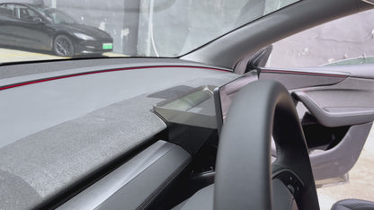 Under Screen Storage Organizer Box [Retractable & Tool-Free] with Behind Screen Tissue Holder Compatible with Tesla 2025-2026 Model Y Juniper and 2024-2025 Model 3 Highland Accessories