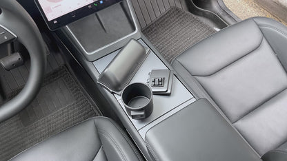 2 in 1 Sunglasses Holder Eyeglass Storage Box Dashboard Organizer with Cup Holder for 2025-2026 Tesla Model Y Juniper Interior Accessories